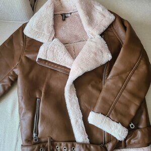 H&M faux tan leather jacket